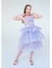 Purple Enchanting Multi-layered Tulle Flower Girl Dress